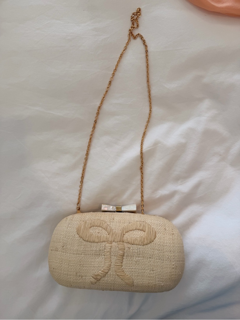 Neutral Straw Embroidered Clutch - Brand: - Picture 5 of 5
